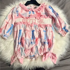 Pink and Blue Ruffled Romper
